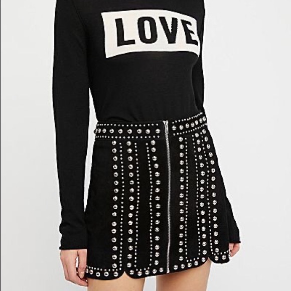 Free People Dresses & Skirts - Free People Suede Studded Mini